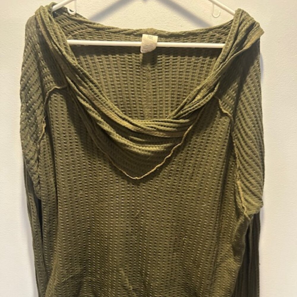 We The Free - Green Cowl Neck Top
